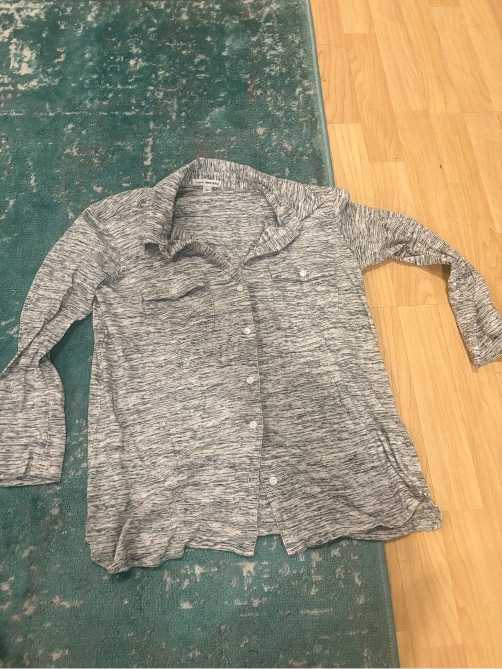 James Perse Button Front Shirt Heathers Space Dye Gray Size 2/ Medium