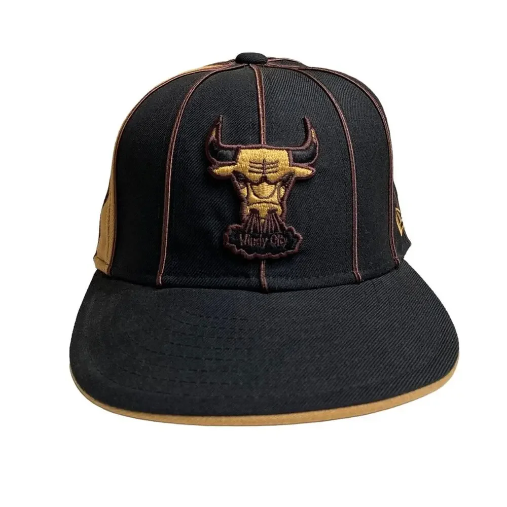New Era 59Fifty Chicago Bulls Windy‎ City Pinwheel Fitted Hat Cap Size 7 3/8