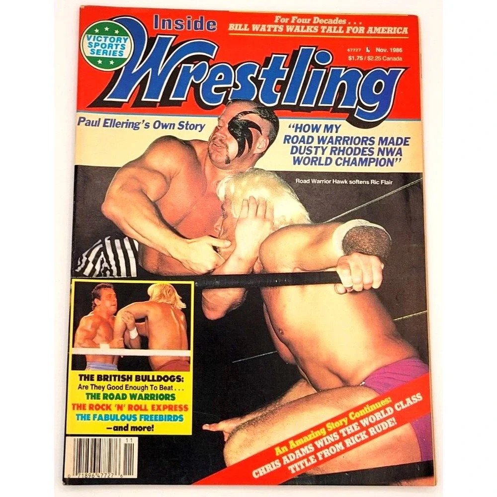 INSIDE WRESTLING NOV 1986 ROAD WARRIORS BRITISH BULLDOGS PAUL ELLERING FREEBIRDS