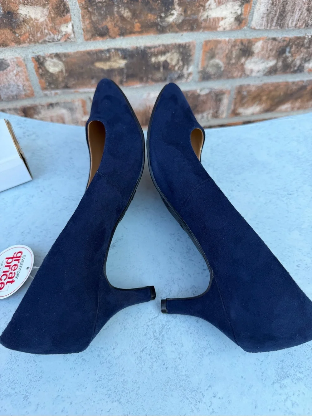 Attention Navy Suede Pointed-Toe Pumps