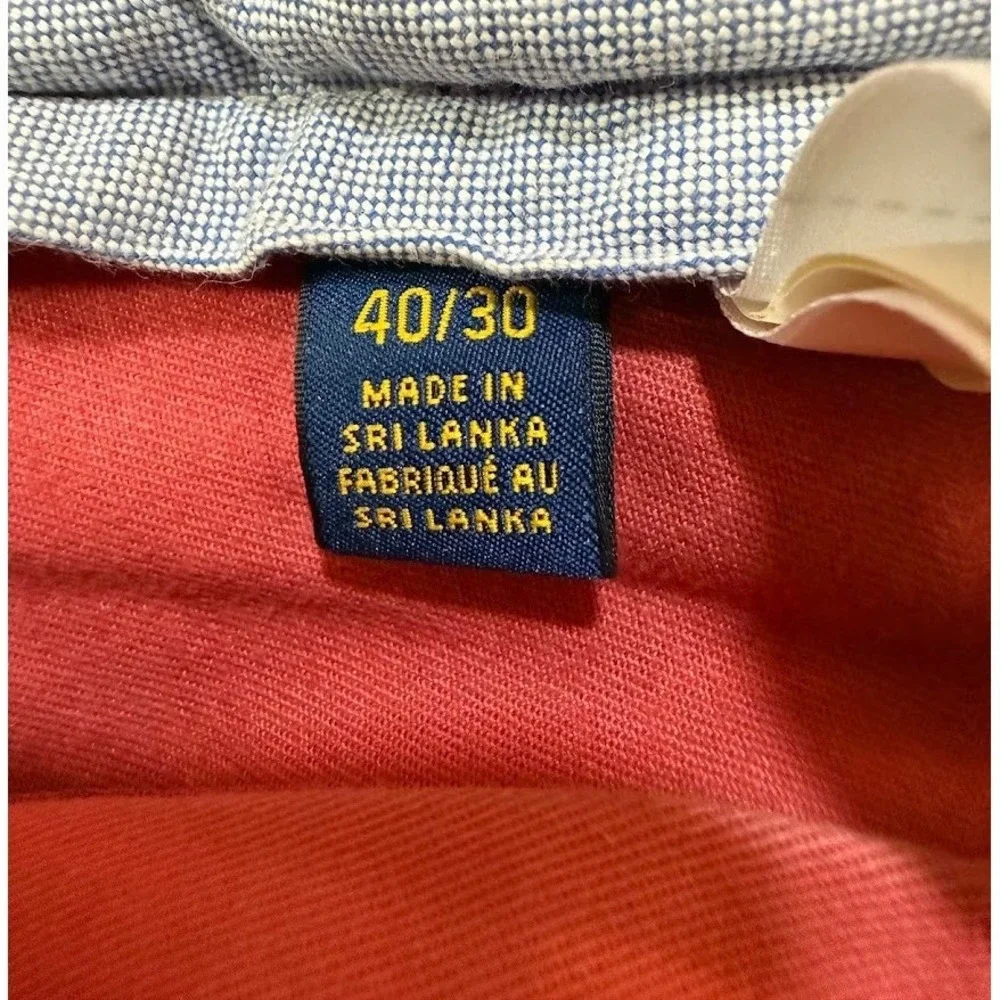 Polo Ralph Lauren Mens 40x30 Stretch Straight Fit Chino Pants Salmon Pink Coral