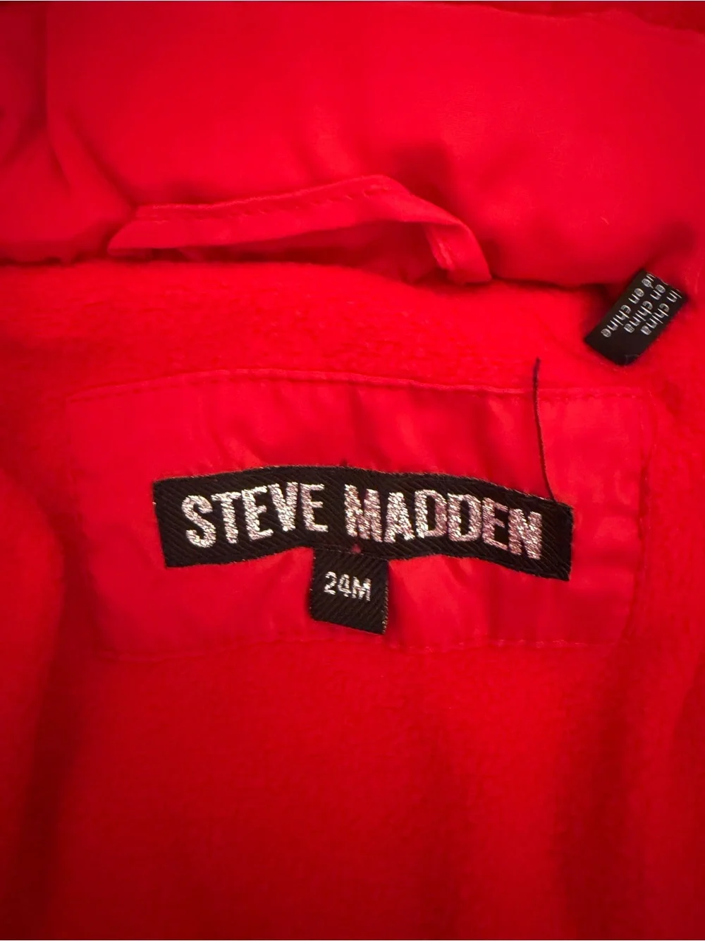 Steve Madden Bright Red Puffer Jacket with Tag
