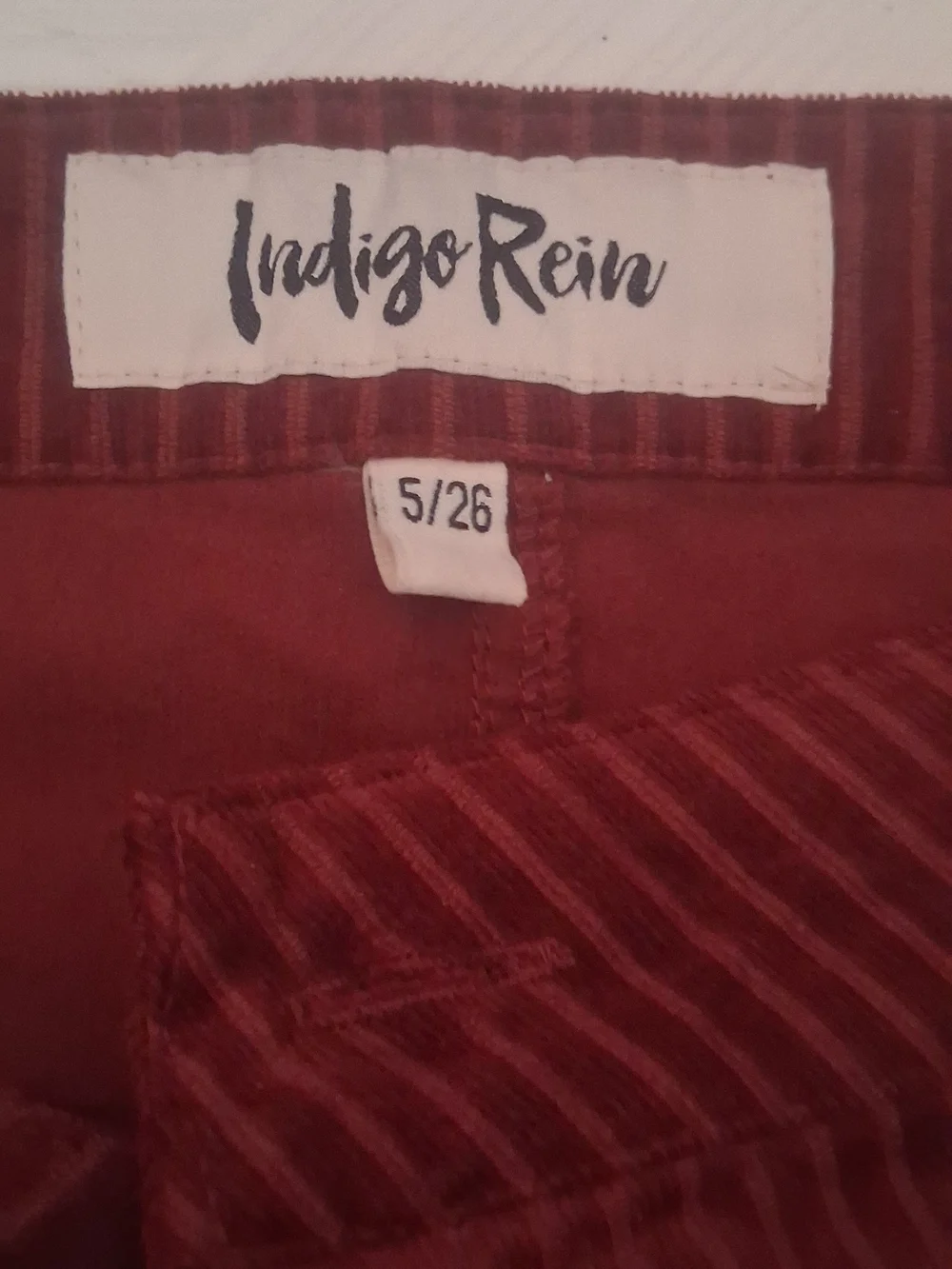 Indigo Rein Corduroy Leggings in Burgundy