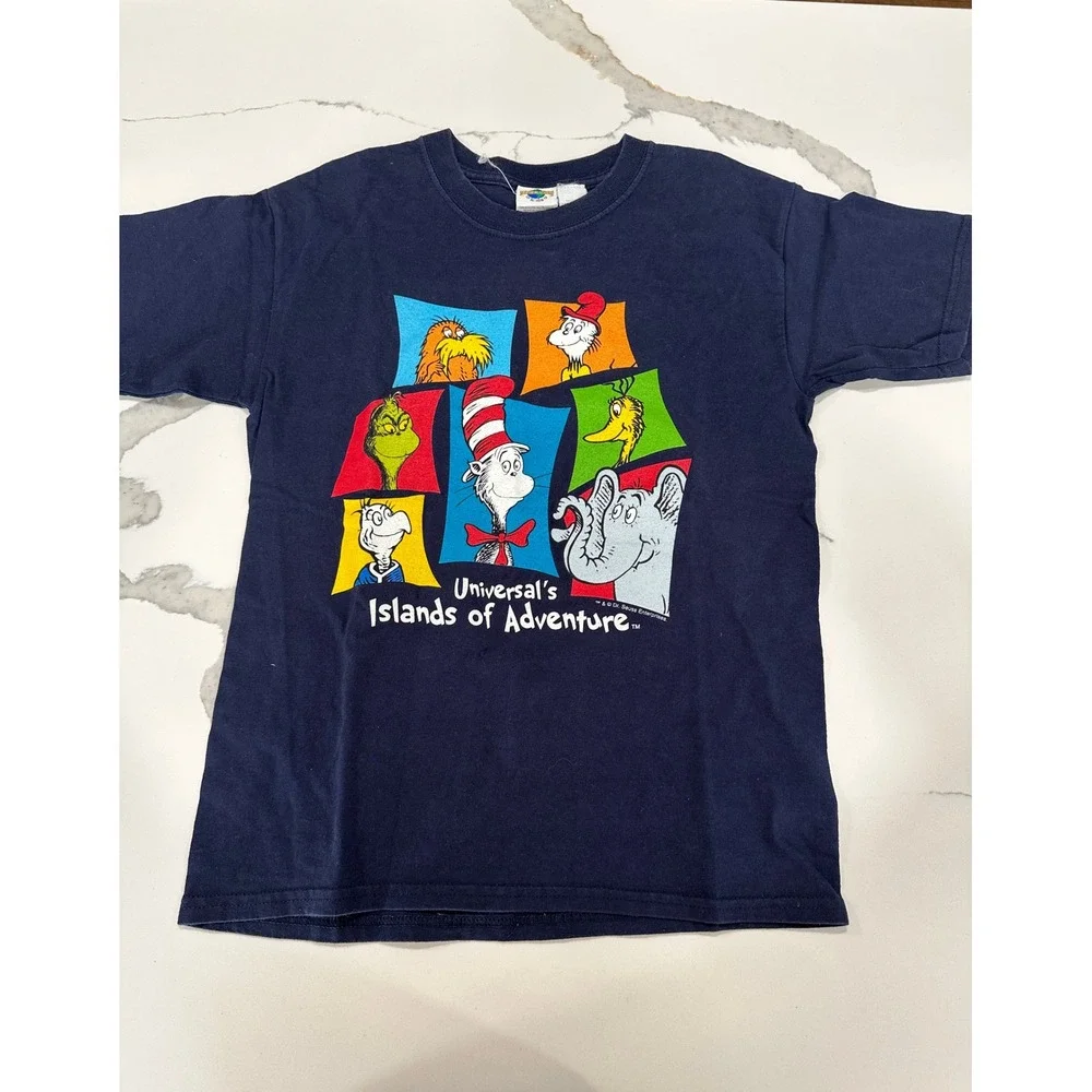 Kids Universal Islands of‎ Adventure Dr Seuss Cat in the Hat Grinch T-Shirt