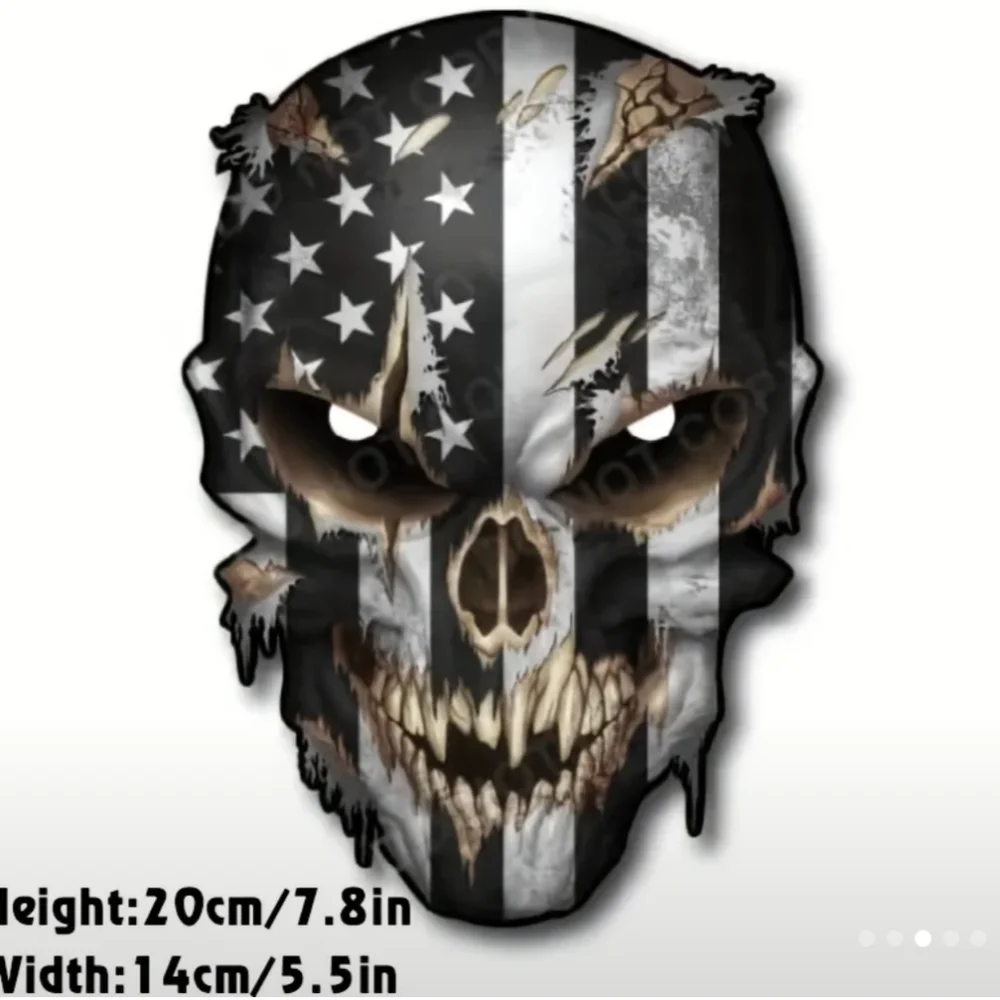 New Unique American Flag Skull Sticker - Perfect for Trucks and Cars!