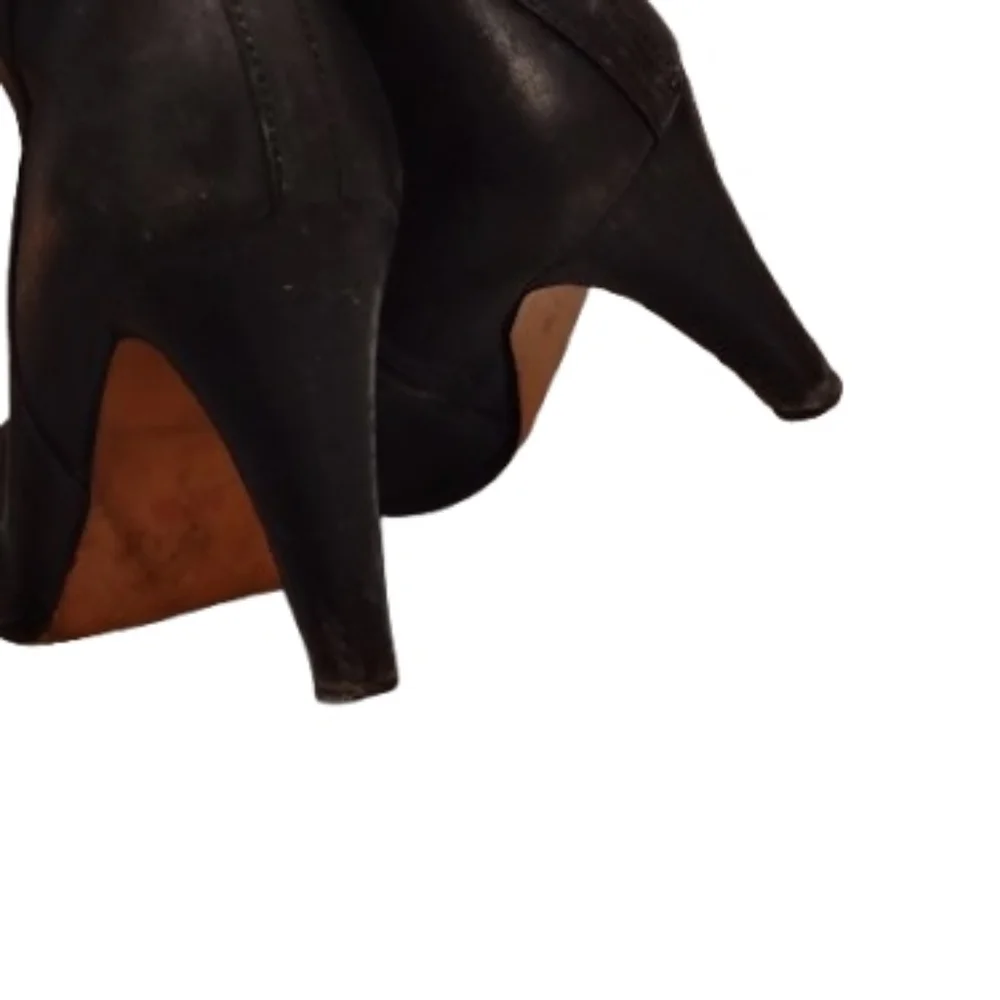 Coach Women's Leather Gemma Black Ankle Heel Boots Sz 6.5