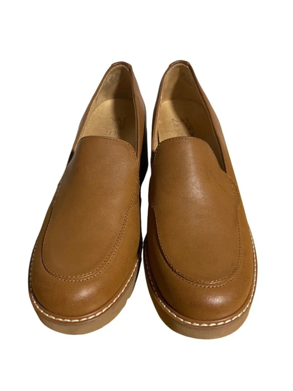 Naturalizer Cabaret Brown Lug Sole Loafers Women Size 9 M Chunky Block Heel