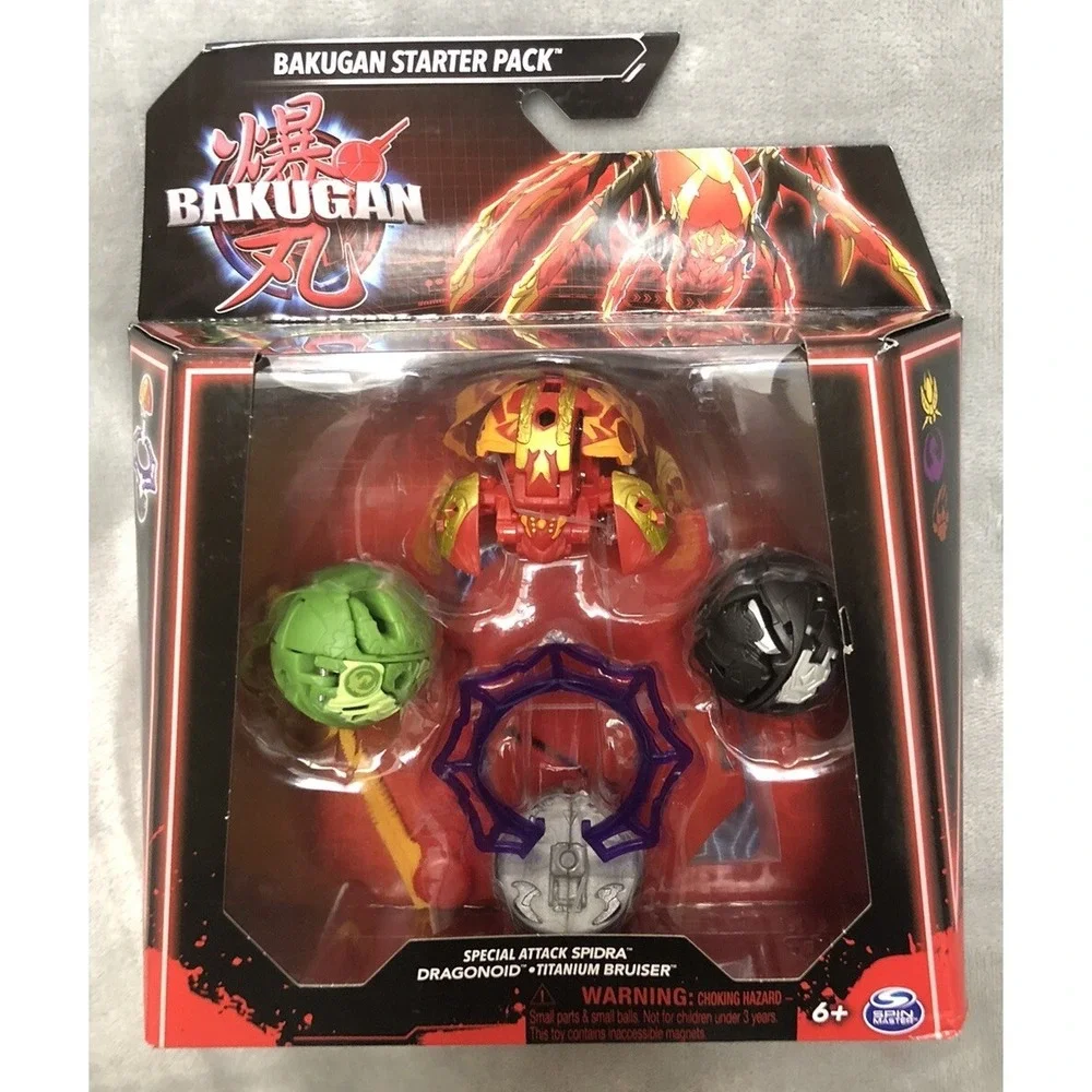 Bakugan Starter Pack Wave 4 Special Attack Spidra Dragonoid Titanium Bruiser NEW