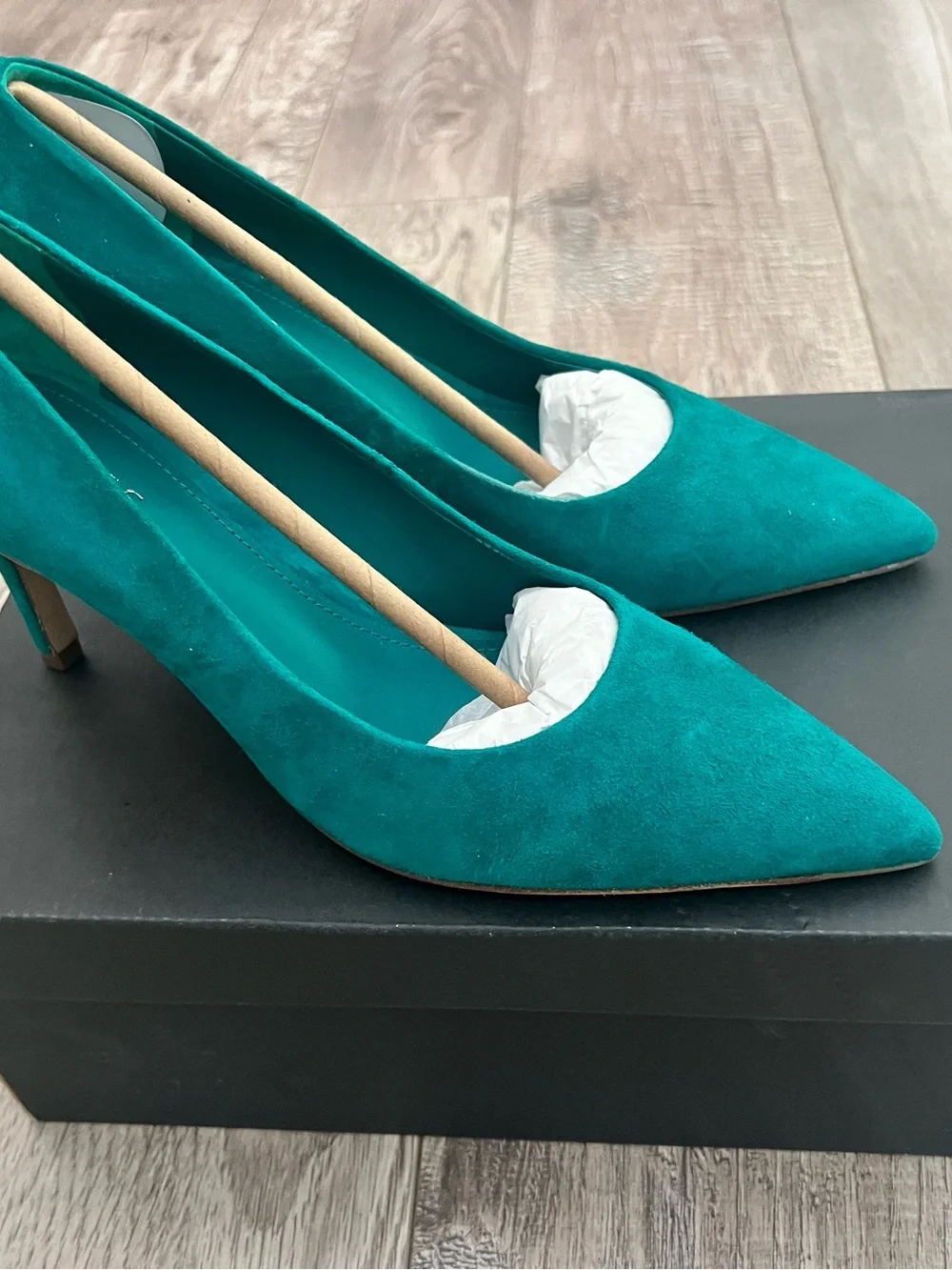 Hobbs London teal suede