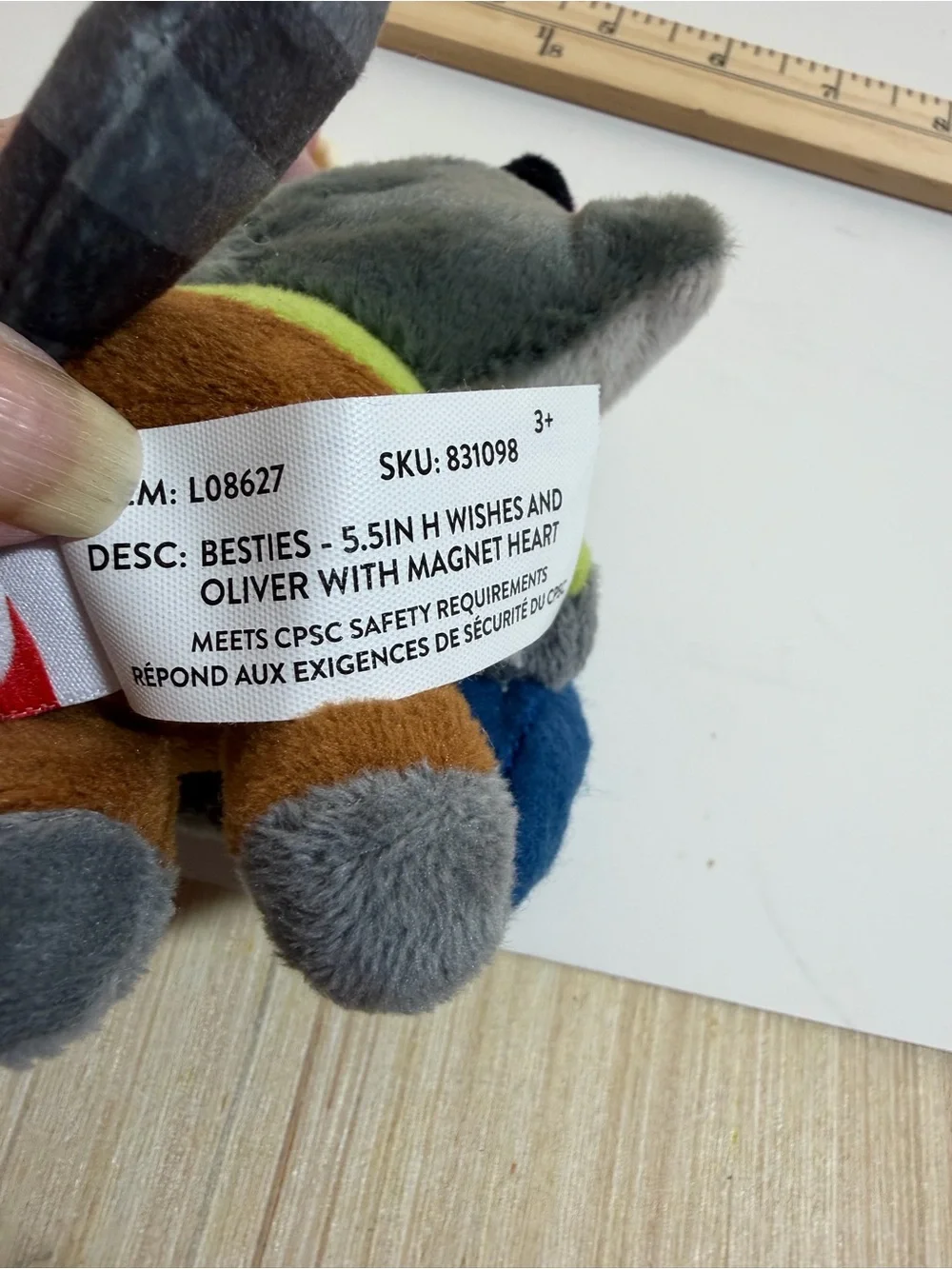Fiesta best friends plush magnetic   Raccoon and wolf