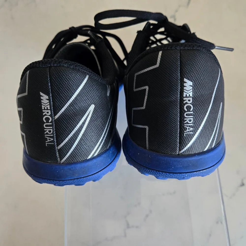Nike Kids Black and Blue Turf Cleats