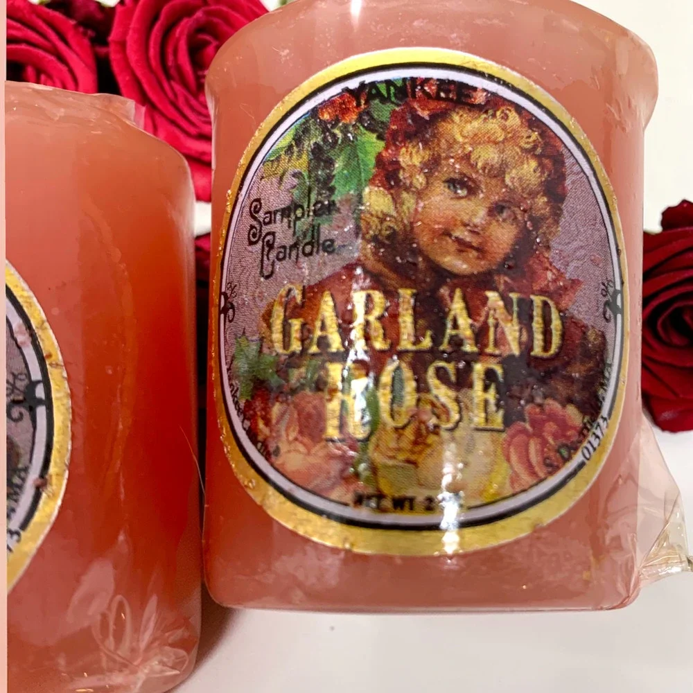 Vintage NEW 1990's Yankee Candle Garland Rose Sampler Votive Display Box Lot 8