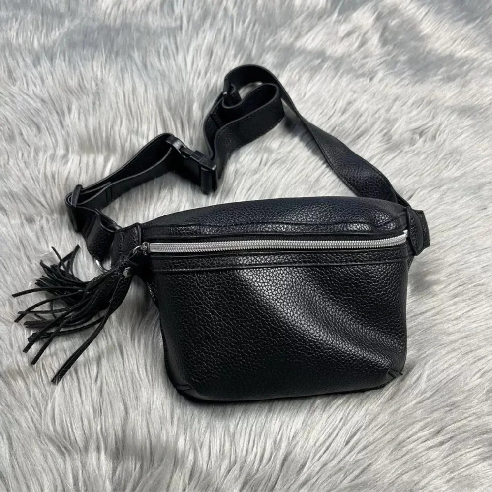 Justice Girls Black Tassel Belt Bag