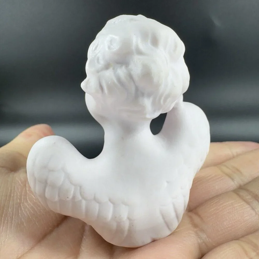 Orlik Germany Bisque Angel Bust Figurine Fine Porcelain Pale Pink Figure Vintage