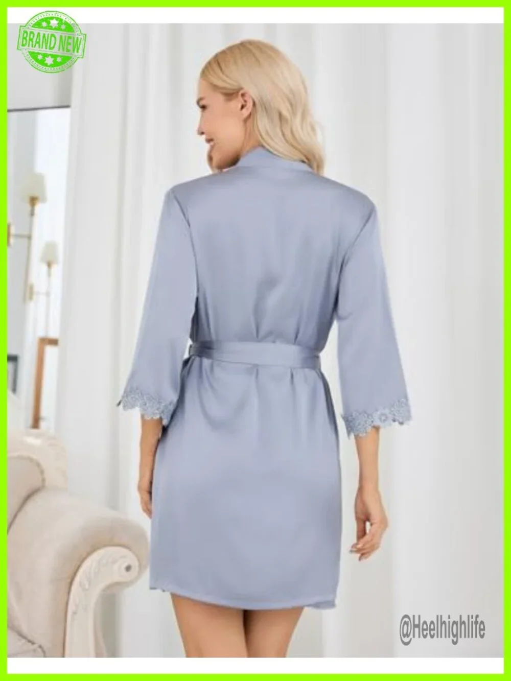 Satin Pajama Set 6-Piece Silky Loungewear Womens Sleepwear Cami Shorts Robe