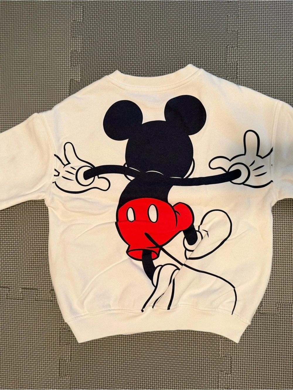 Gap / Disney White Sweatshirt with Black Mickey Graphic