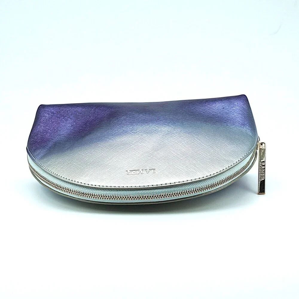 La‎ Mer Metallic Gradient Purple Silver Cosmetic Makeup Travel Bag NEW