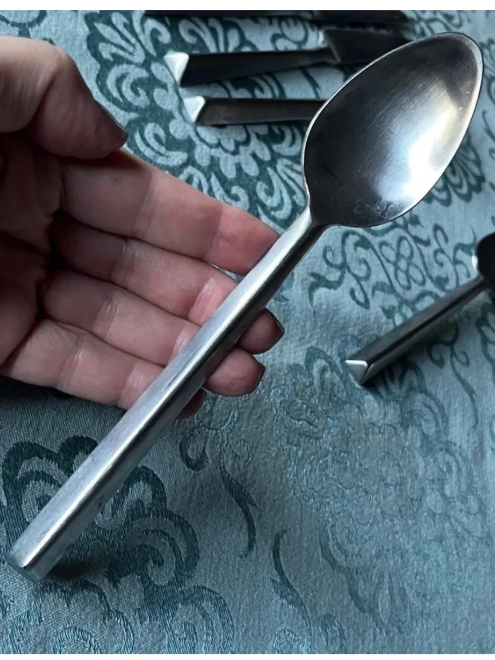 Hampton Silversmiths obelisk pyramid satin Stainless Steel triangular flatware