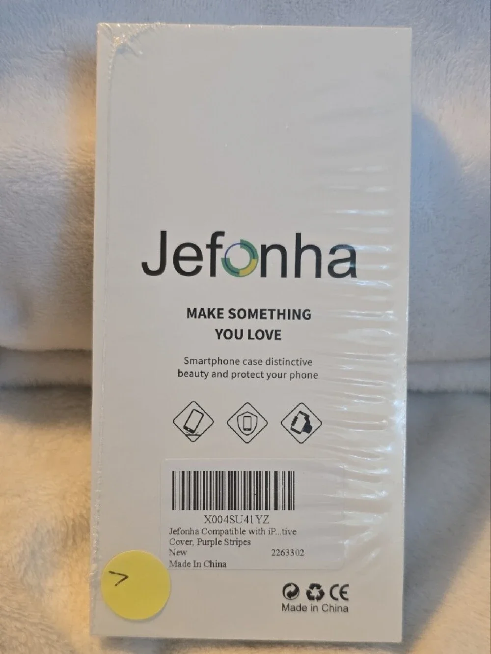 Brand New Jefonha Fashion Case - Purple Striped with Strap (Fits iPhone Pro Max)