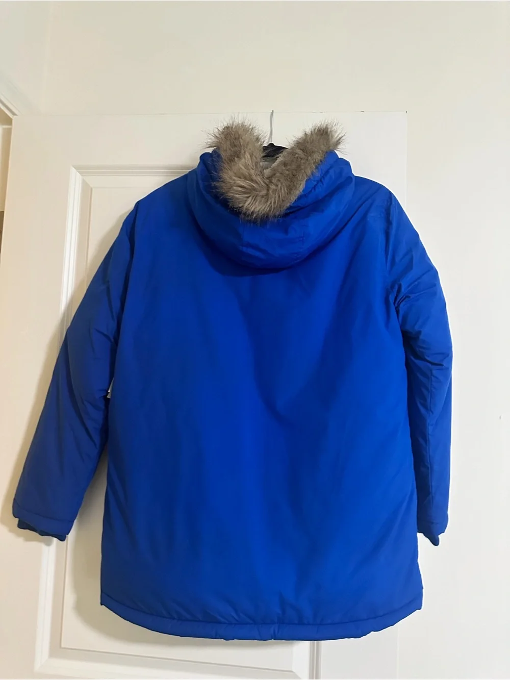 Old Navy Royal Blue Puffer Jacket with Faux Fur Hood