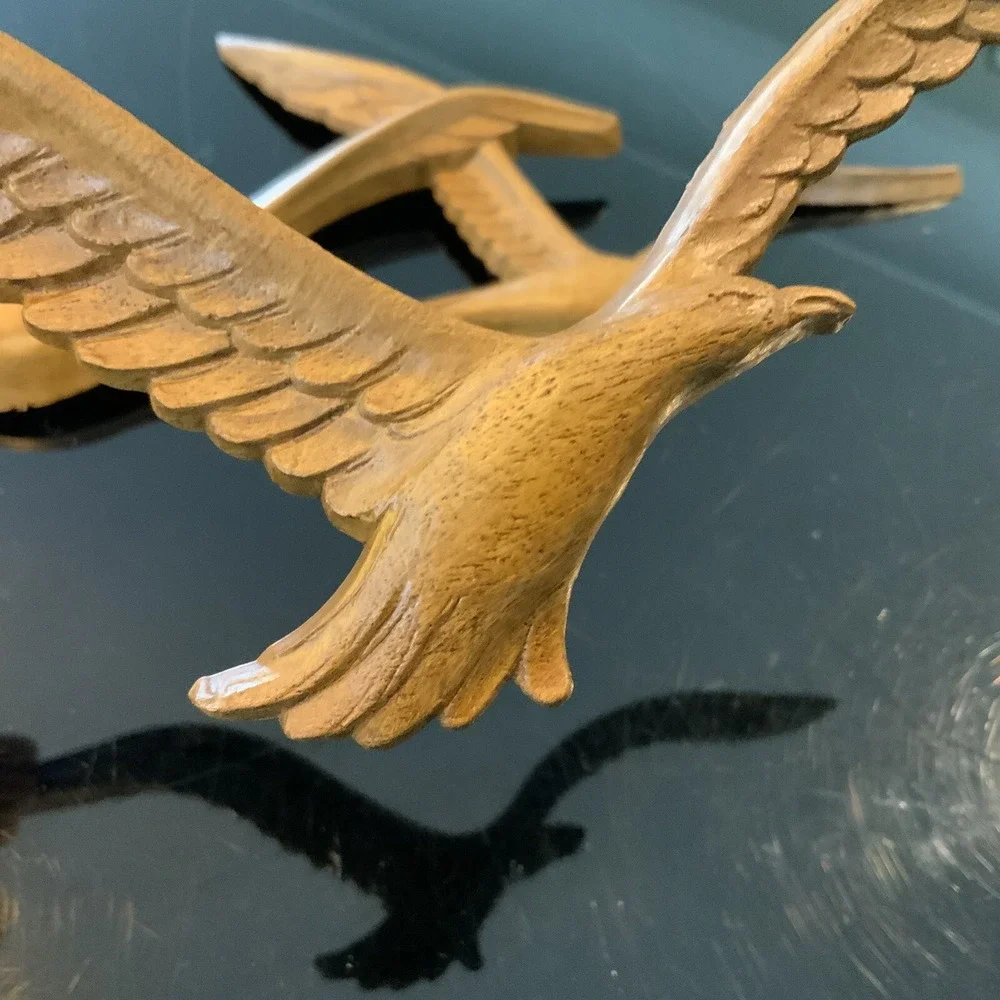 Homco Brown Flying Seagulls Wall Decor Set
