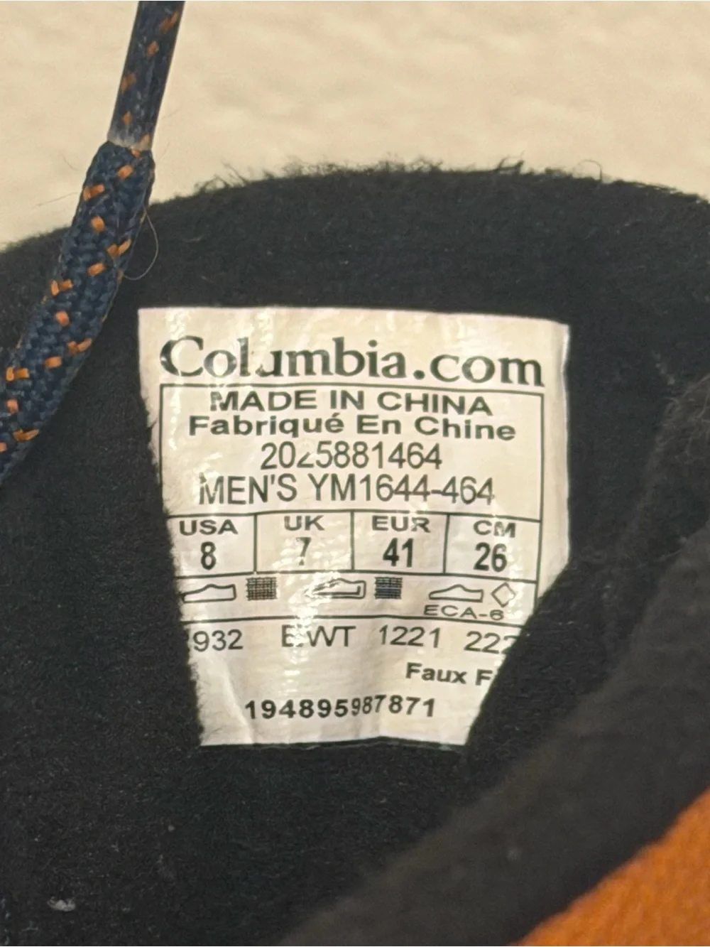 Columbia Men's Firecamp Waterproof Winter Boots Navy Blue Size 8 men’s.