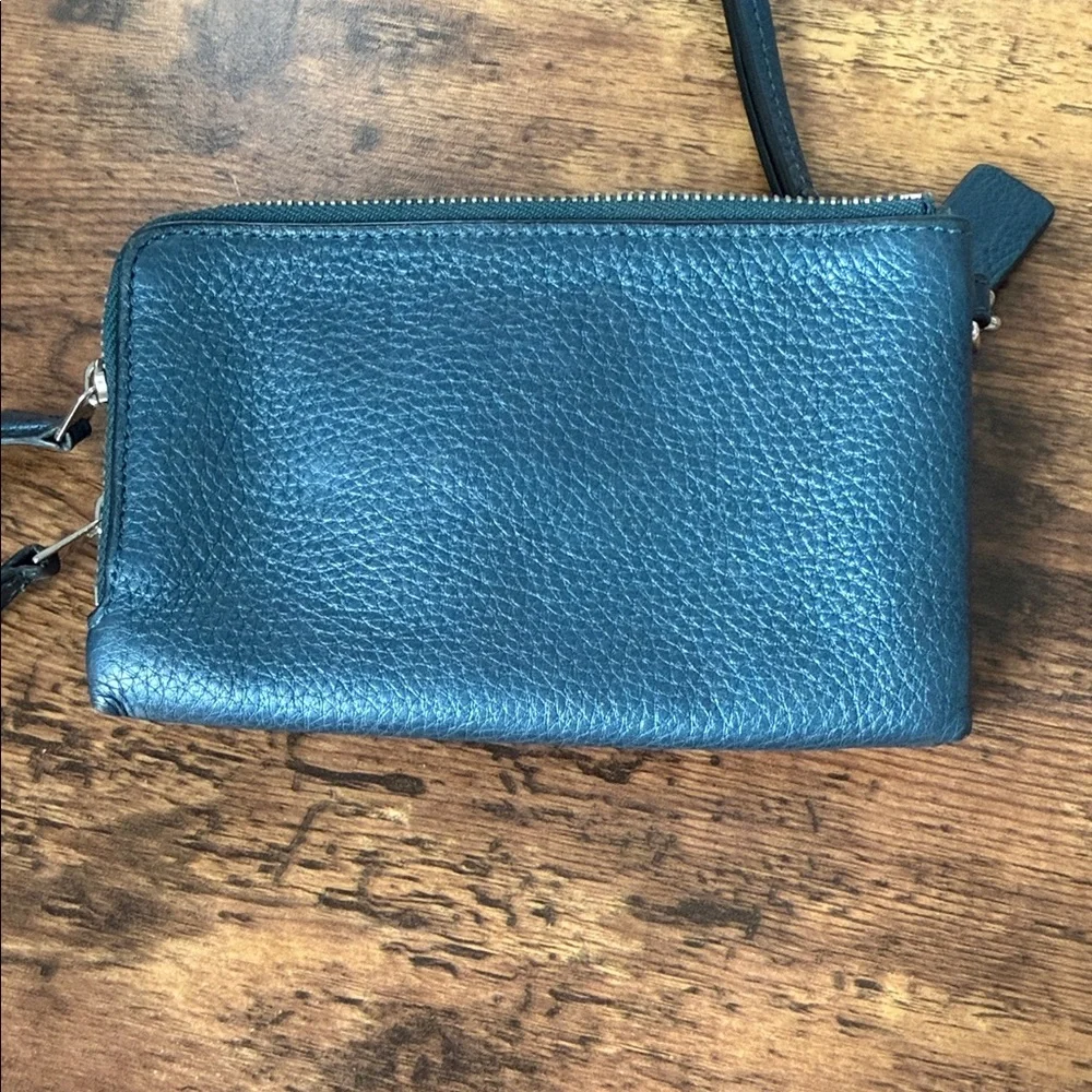 Coach Navy Leather Wristlet