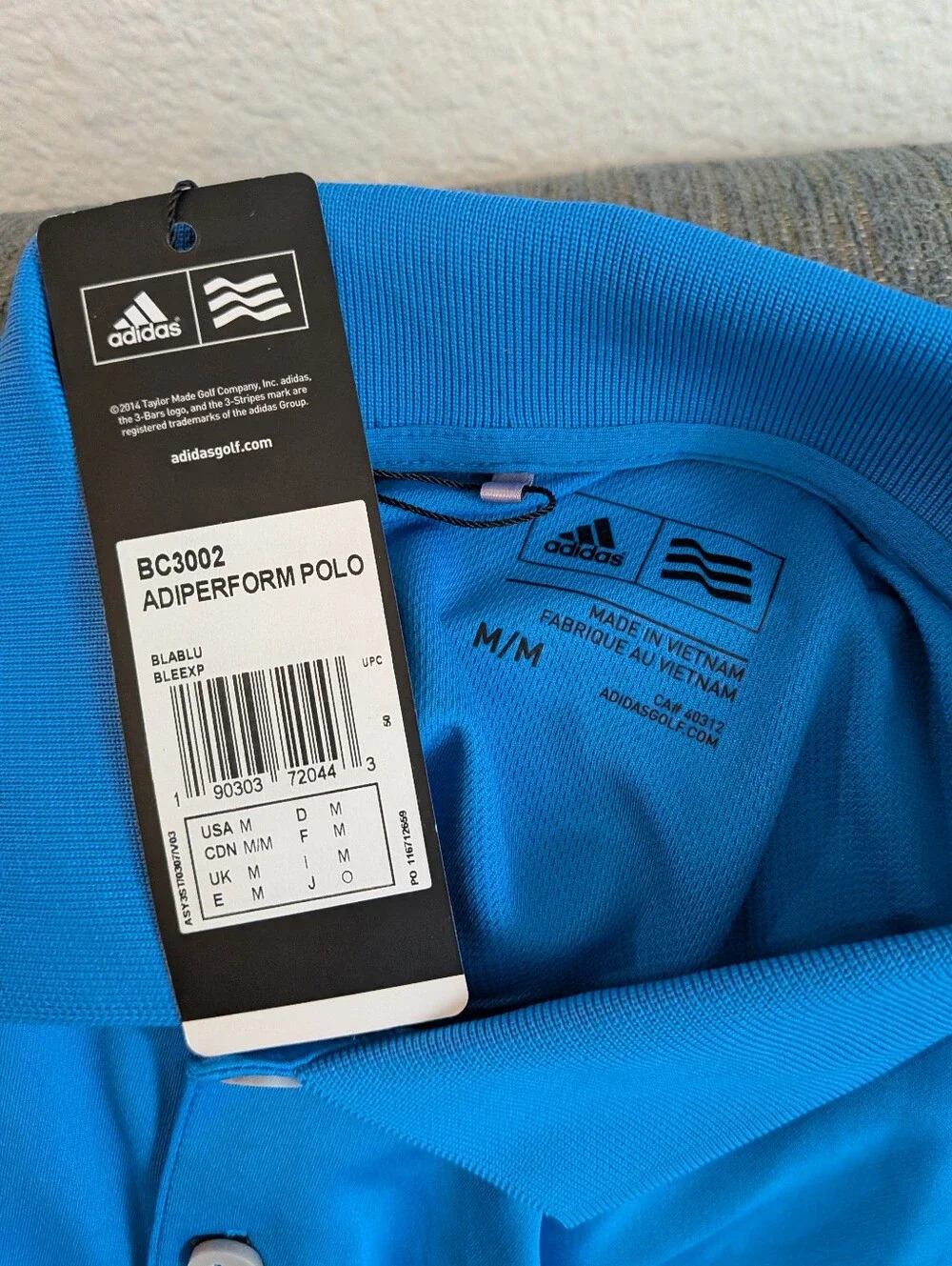 adidas Men's Bright Blue Golf Polo Shirt NWT Sz M