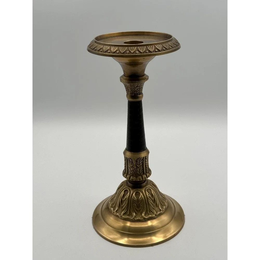 Vintage Solid Brass Candlestick Holder Heavy 10