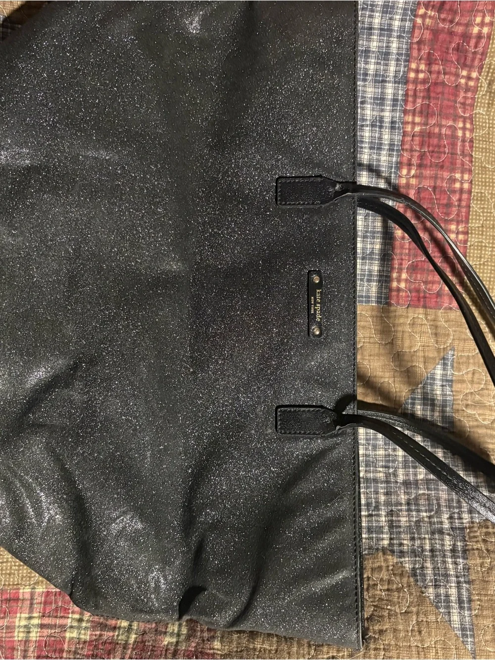 kate spade Black Sparkle Tote Bag