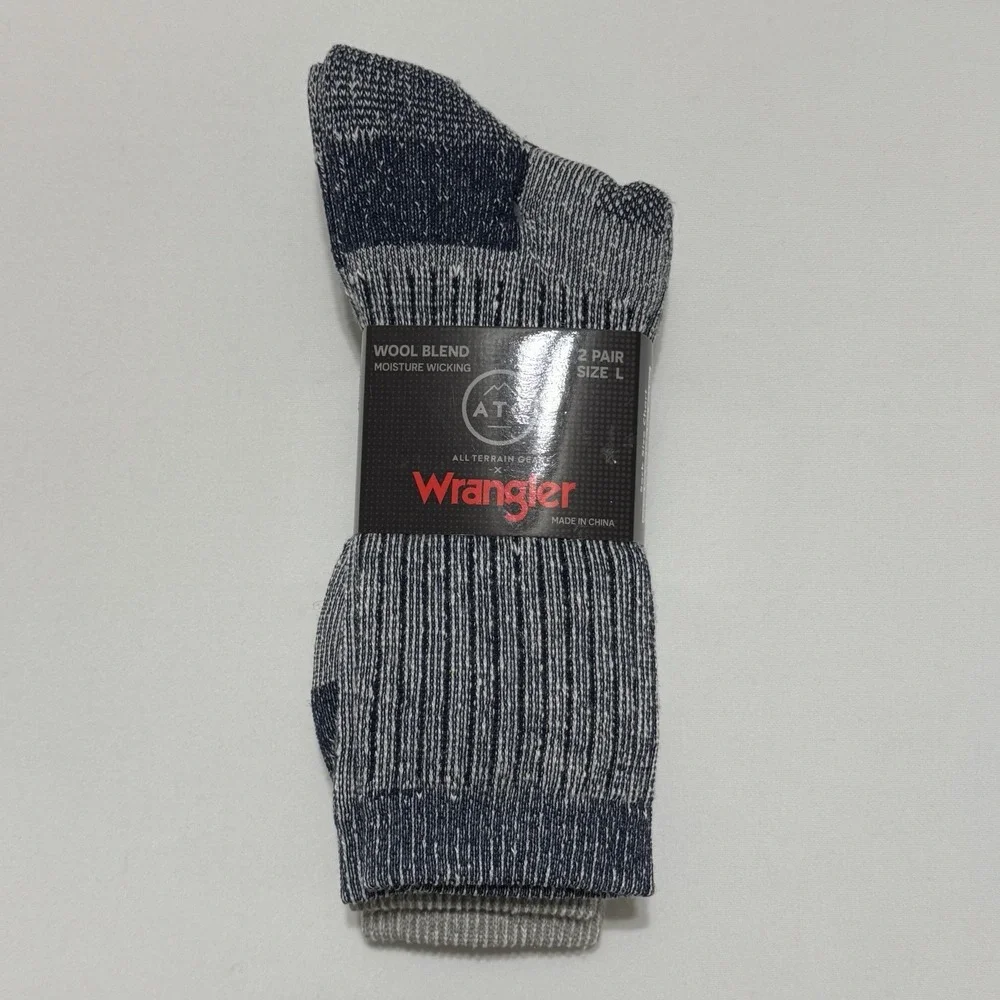 WRANGLER Mens Socks Crew ATG All Terrain Gear Boot Wool 2 Pair Shoe Size 9-13‎