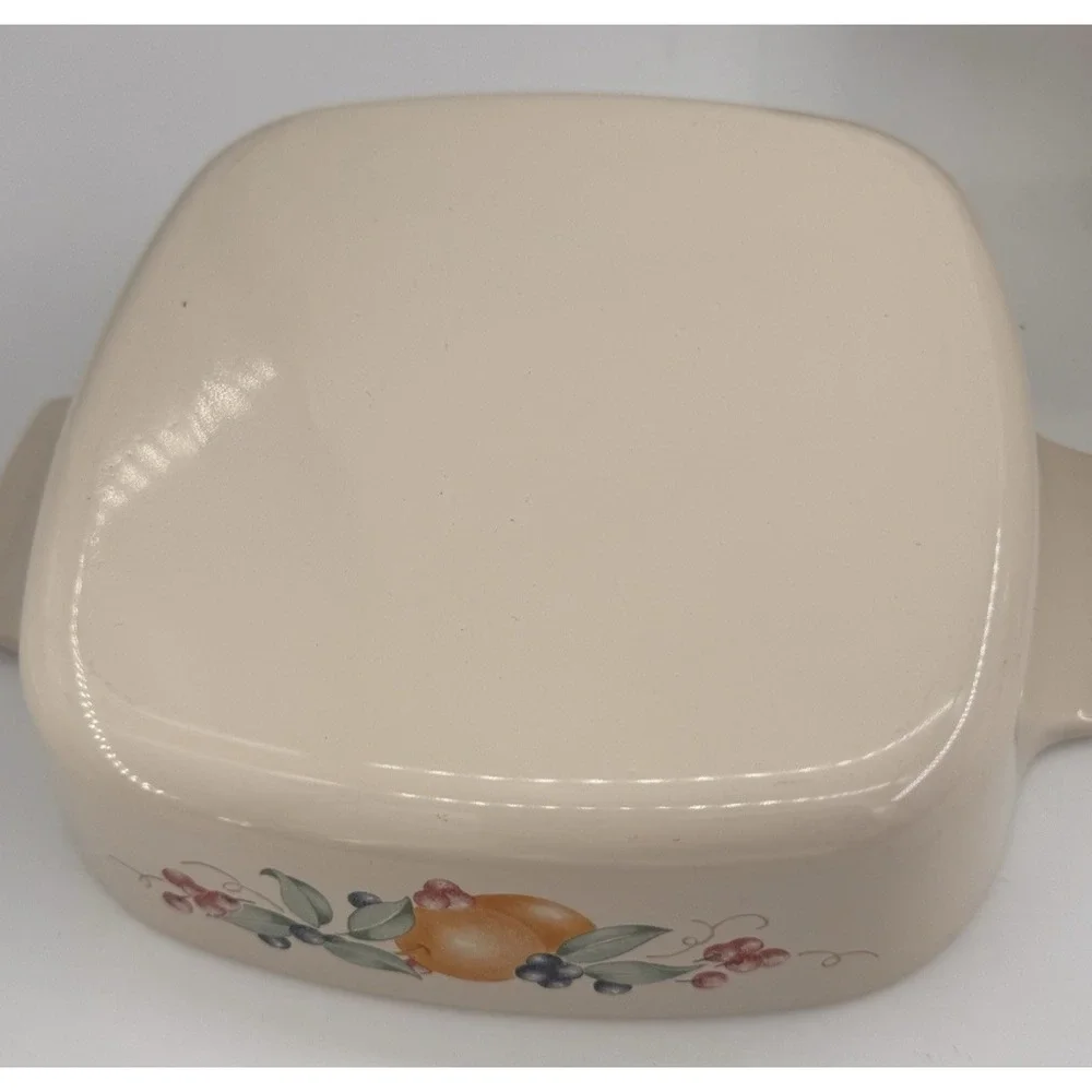 Corning Ware Beige Fruit Garland 4pc Set A-1-B + 2 A-1 1/2-B‎ + Pyrex Lid VTG