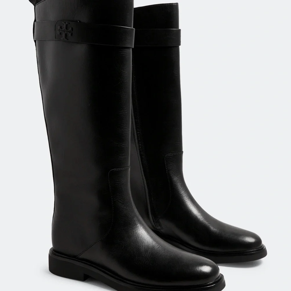 Tory Burch Black Leather Over-the-Knee Riding Boots