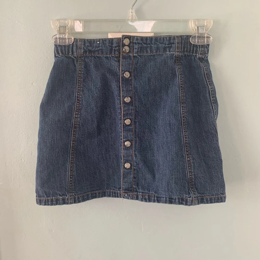 Gap Kids Denim Snap Front Denim Skirt, Size 7