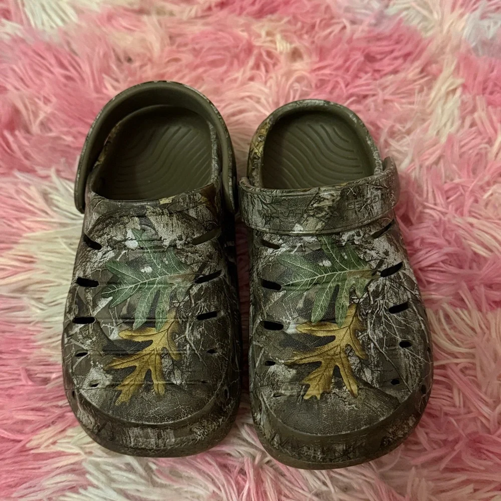 Rugged shark!  Camouflage Kids Slip-On Water Shoes