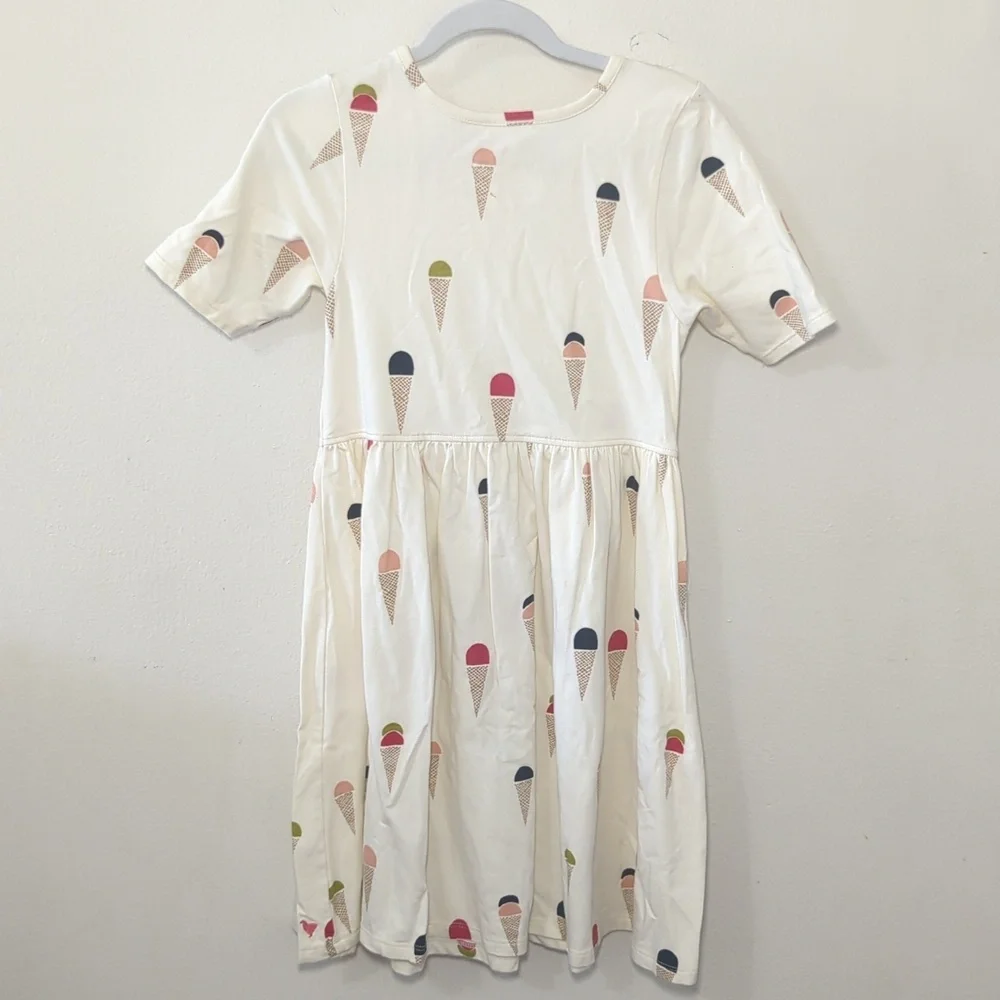 Pink Chicken Organic Steph Dress + Cartwheel Leggings Ice Cream Print Size 7