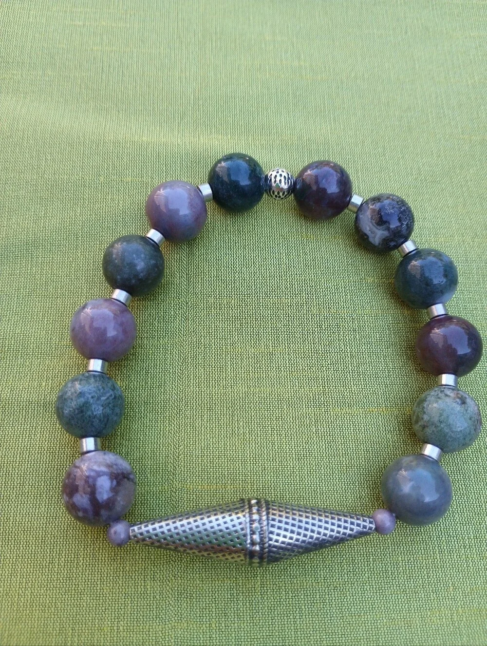 Handcrafted Men's Stretchy Bracelet 8.5 In