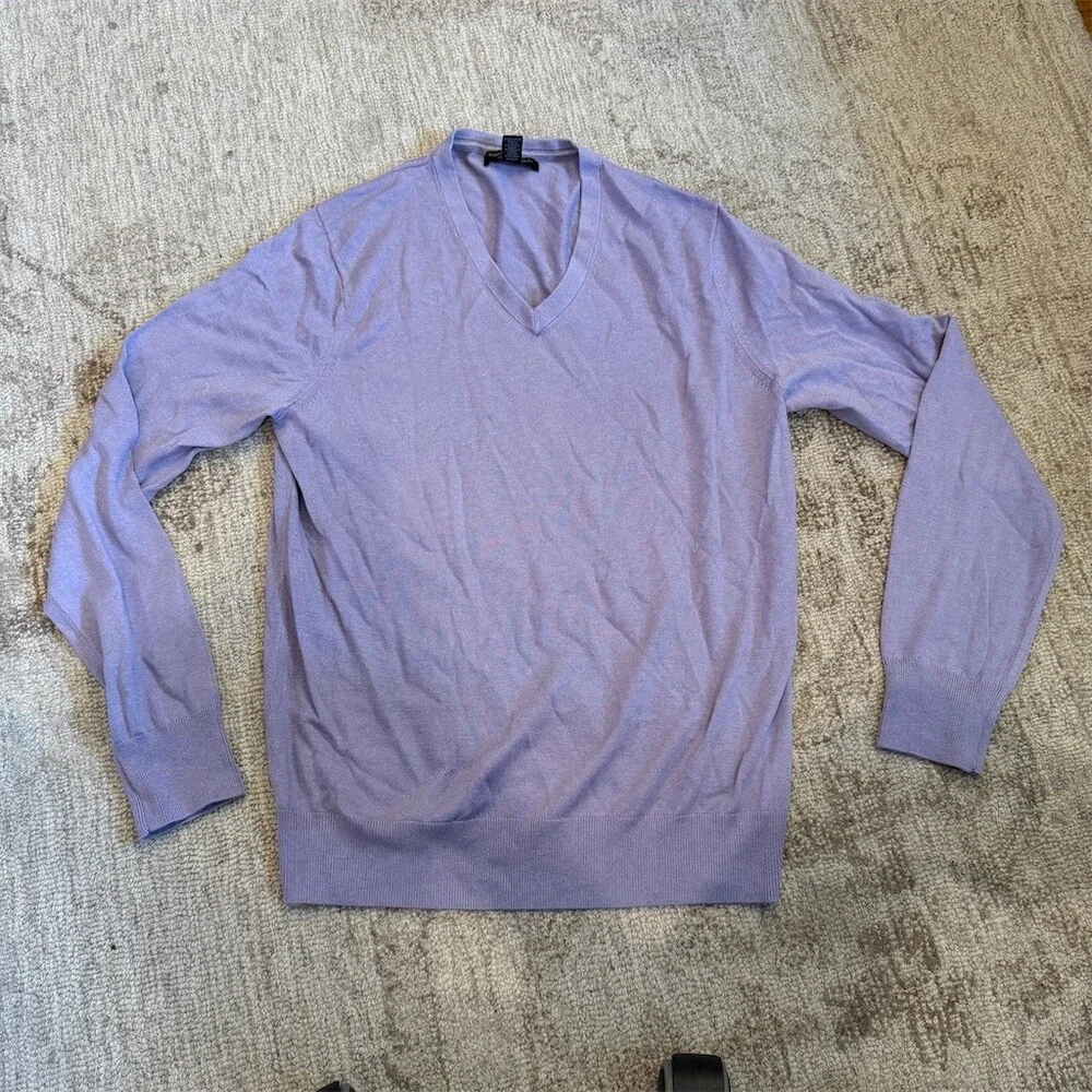 Banana Republic Sweater Men's Size M Purple V-Neck Pullover 0.1
