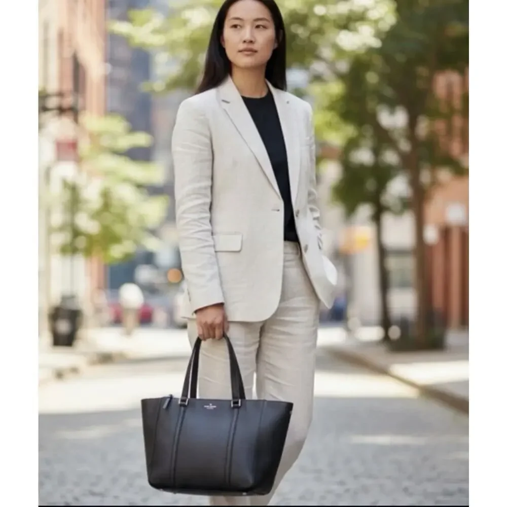 Kate Spade Newbury Lane Briar Saffiano Leather XL Tote Black Gold