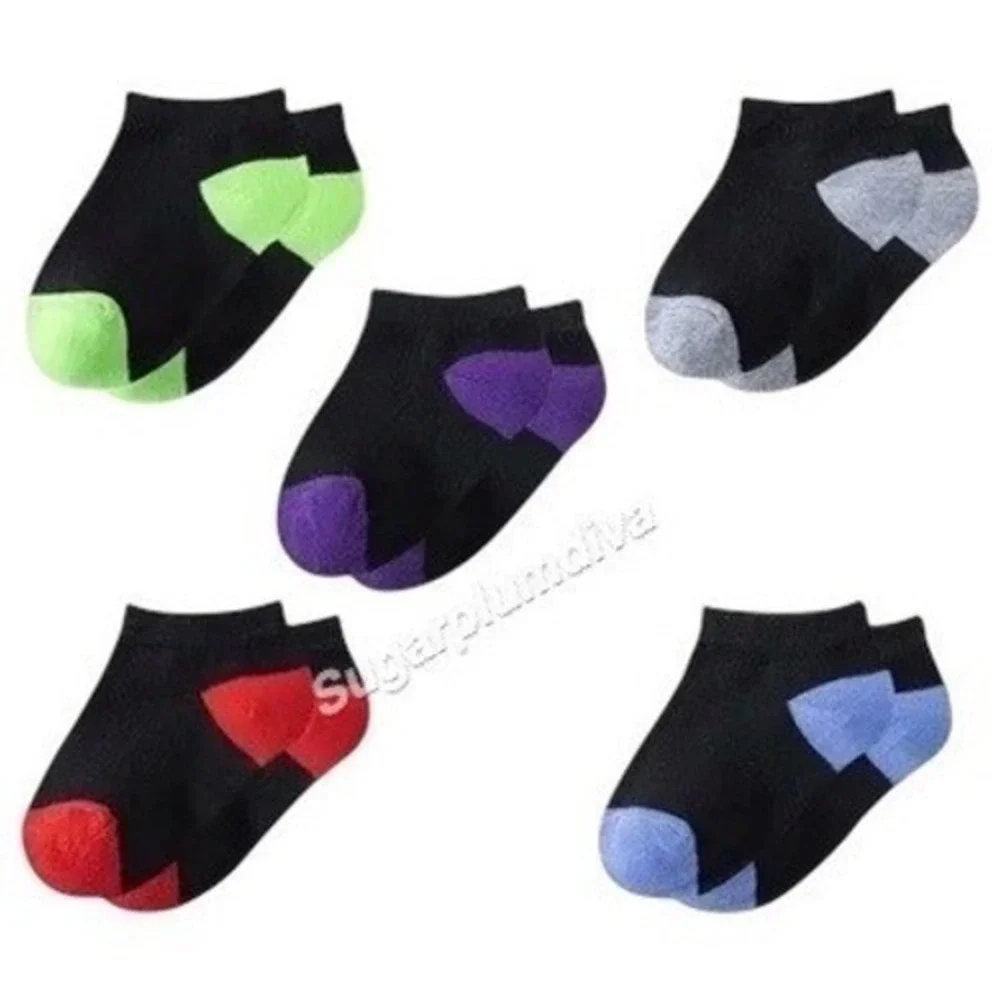 All Seasons Low Cut Toddler Unisex Kids Cushion Arch Socks MEDIUM Soft Black 5pk