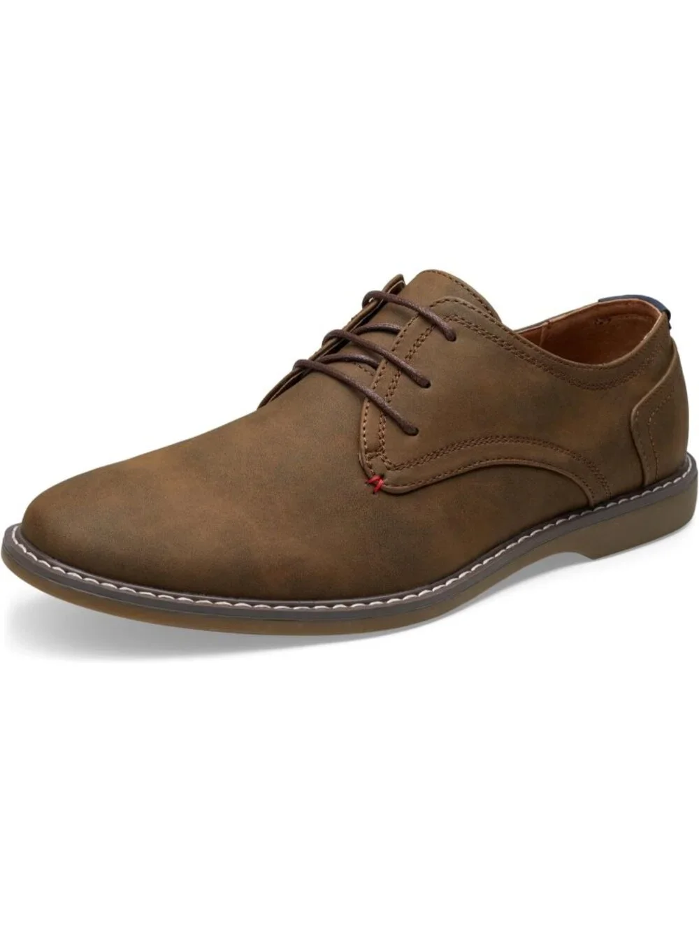 Men's All Brown Faux Leather Casual Dress Shoes Retro Business Classic