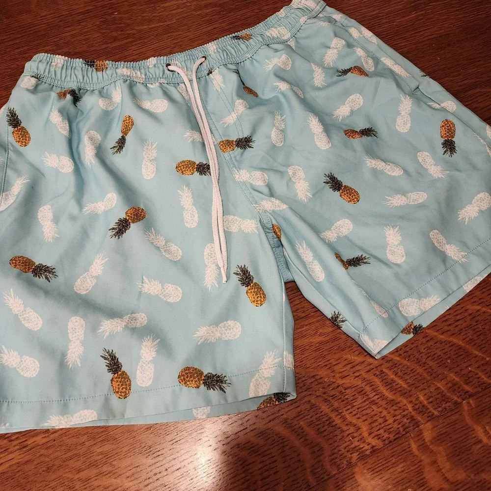 Lucky Brand Mens Swim Trunks Shorts Lined Spicy Pineapple‎ Size XL