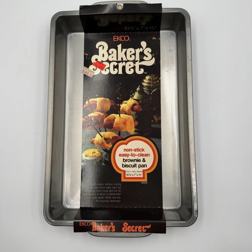 Vintage EKCO Baker's Secret Brownie Biscuit Pan 10x7‎ NOS Nonstick