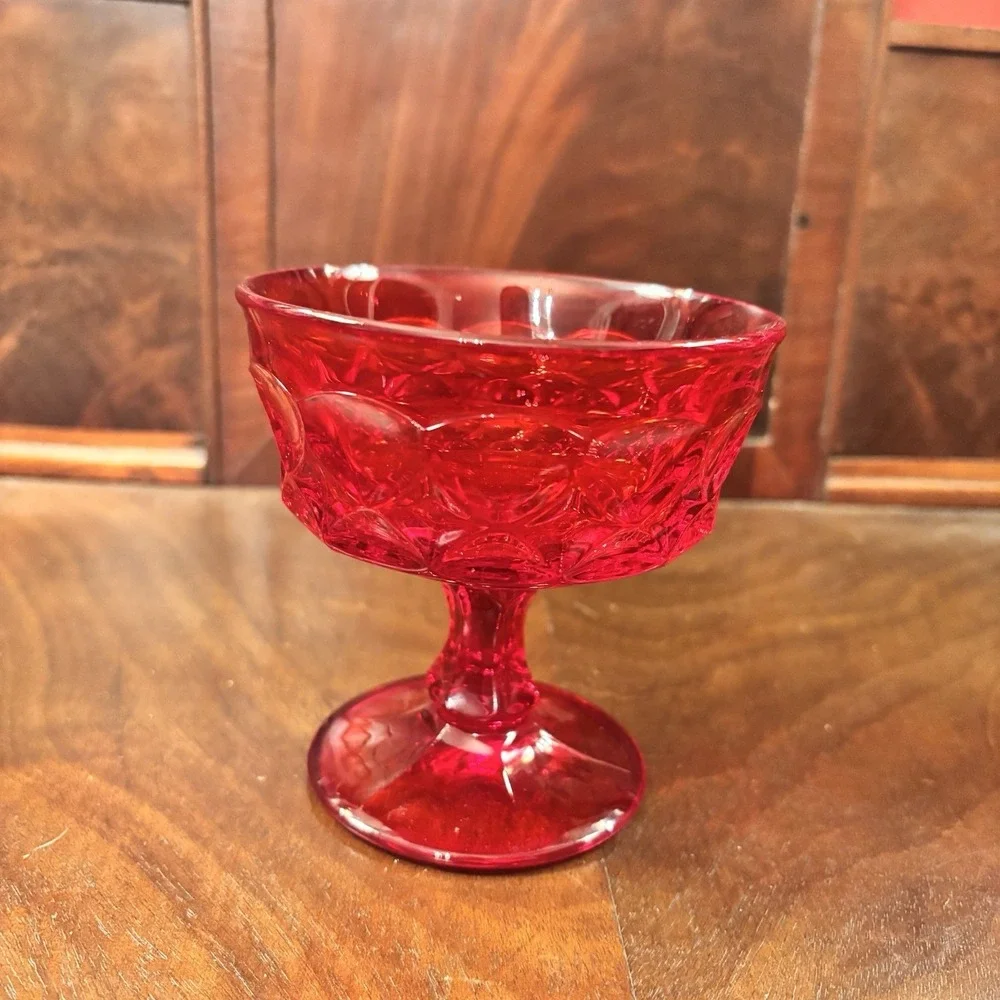 Noritake Ruby Red Perspective‎ Dessert Sherbet Glasses Set of 2 Vintage