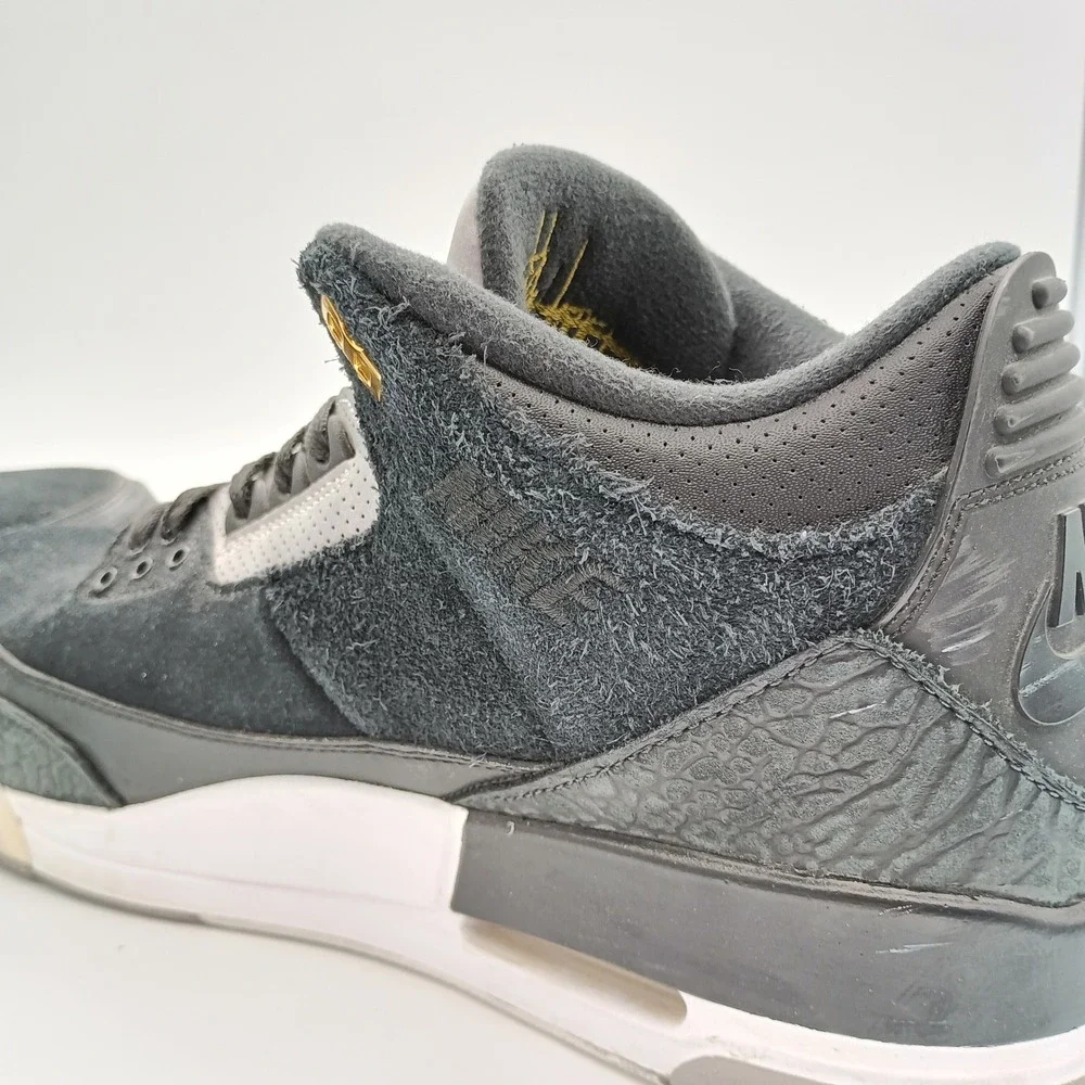Air Jordan 3 Retro Tinker Black Cement Mens 12 Black‎ Gray Gold Sneakers