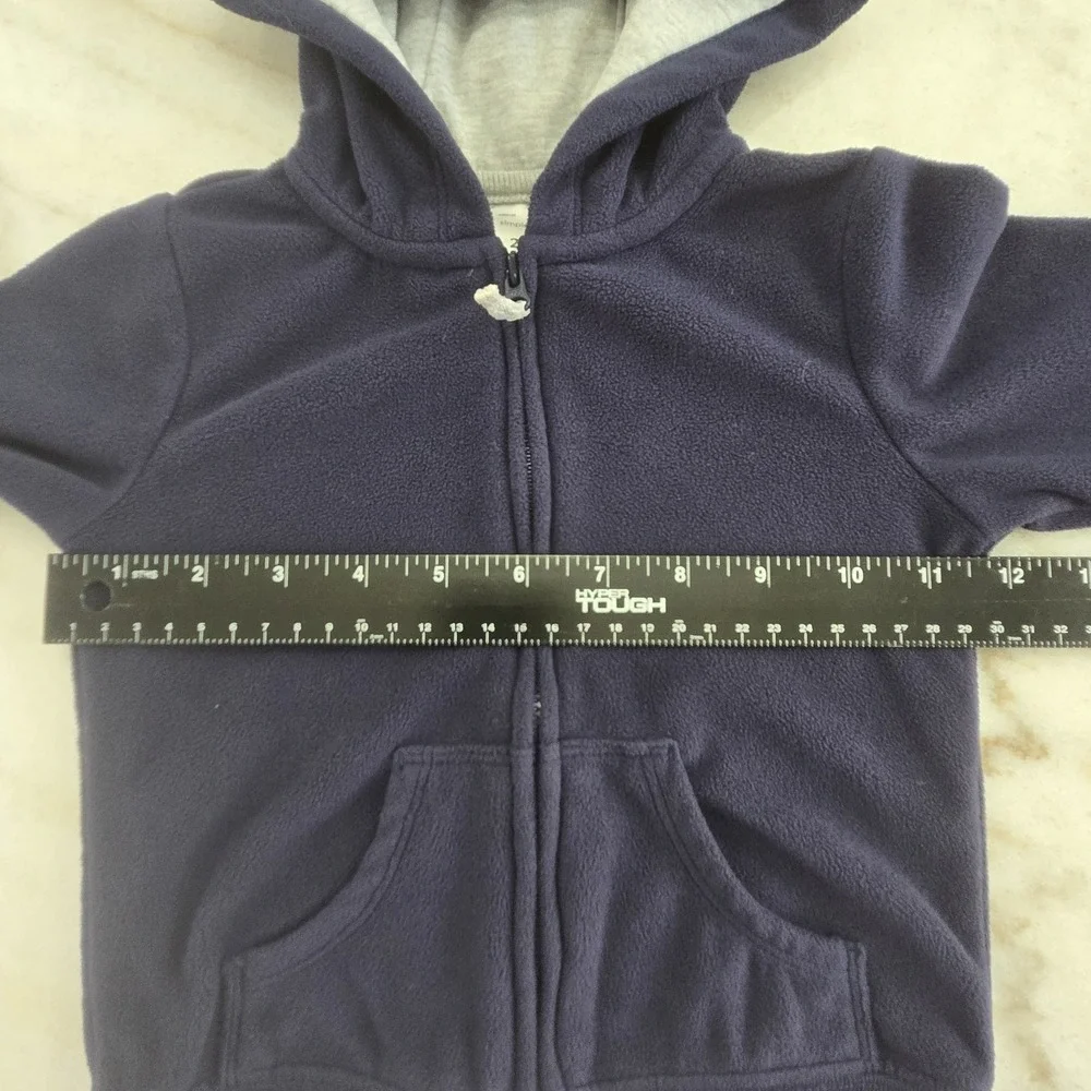 Simple Joys by Carter's Boys 24M Full Zip Navy Blue Fleece Hooded Jacket Toddler