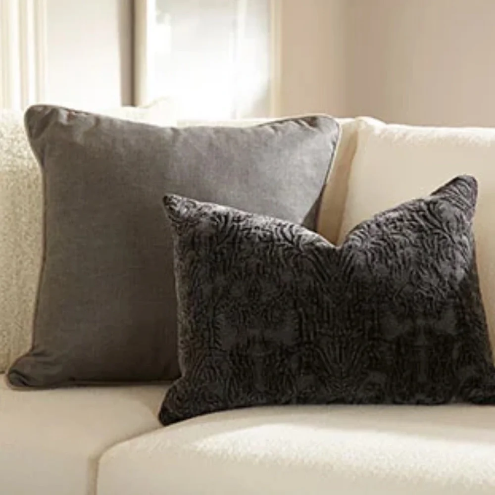 C13‎ Ethan Allen 2 Pillow Wool Covers Cream Brown
