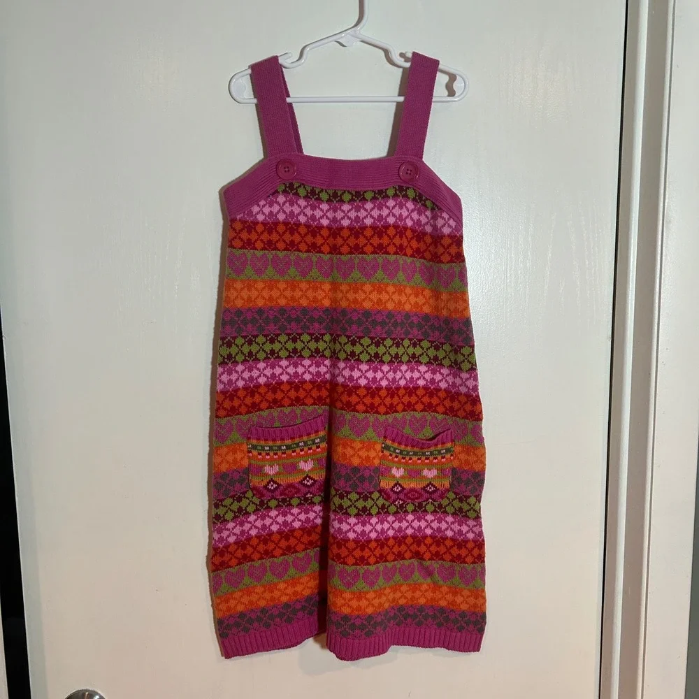 The‎ Children's Place Girls Jumper Dress Size 12 Knit Striped Colorful Pockets