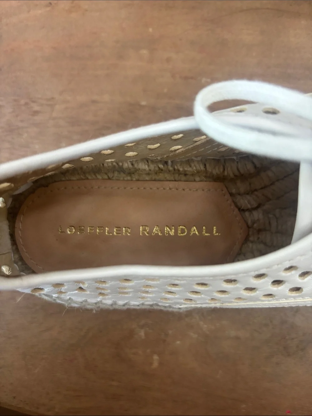 Loeffler Randall white perforated