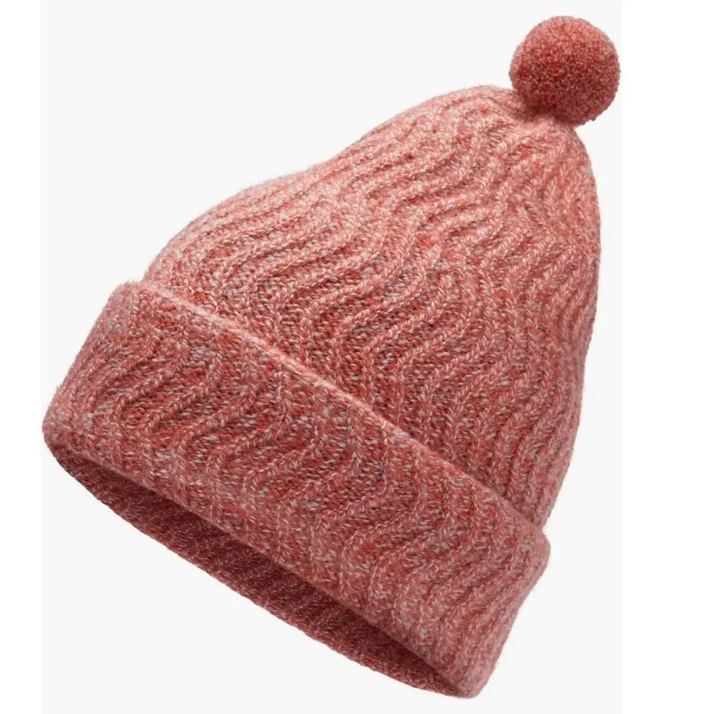 Allbirds Toddler' Smallbirds Pompom Merino Wool Beanie Hat, Red Maple, M/L,‎ NWT